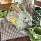 Hand-Painted Floral Meadow Bunny Garden Statue | Indoor/Outdoor